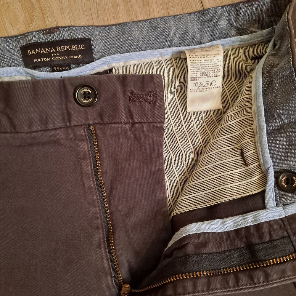 Banana Republic Pants Trousers Fulton Skinny Chinos Gray Grey